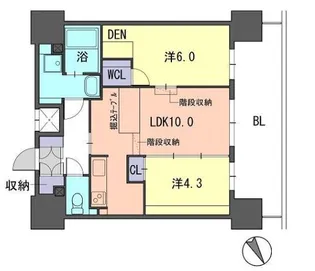 F・PARC GRANDMARK天神【8階】の間取り