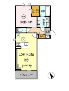 GRACE久留米【103号室】の間取り