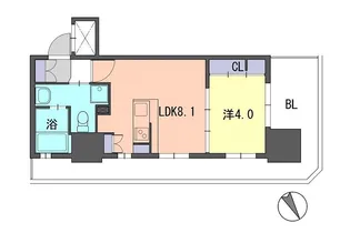 F・PARC GRANDMARK天神【13階】の間取り