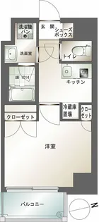 エンクレスト天神Ⅳ【5階】の間取り