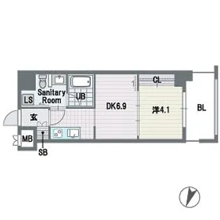 レジディア警固【3階】の間取り