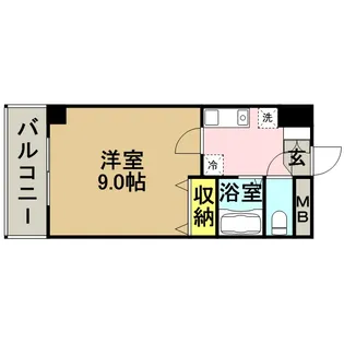 ラフィネ美野島【5階】の間取り