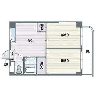 アドバンス箱崎【1階】の間取り