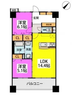 DIA CAFUNE【6階】の間取り