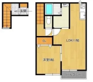 アテレーゼOne津福今町【2階】の間取り