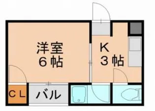 竹下通弐番館【3階】の間取り