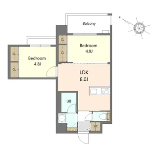 Quintet Minami Fukuoka【5階】の間取り