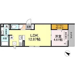 エウロス大楠【102●号室】の間取り