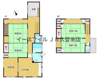福岡県久留米市野中町【一戸建】の間取り