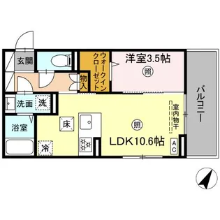 トリシア博多麦野 壱番館【1階】の間取り