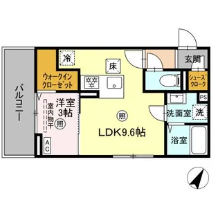 トリシア博多麦野 壱番館【1階】の間取り