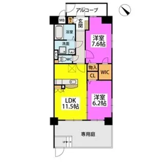 ベルカンパーニュ【1階】の間取り