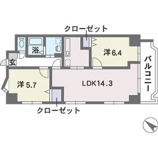 ティ・ファインズ平尾【7階】の間取り