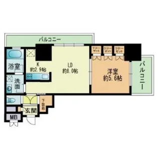 RJRプレシア吉塚駅前【8階】の間取り