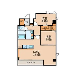 FMTレジデンス博多【9階】の間取り