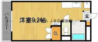 オーシャン南久留米【1階】の間取り