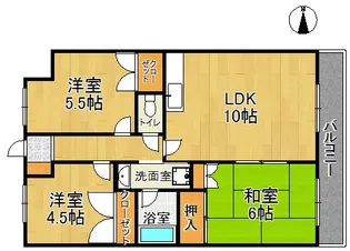 グリーンハイツ(上津)【101号号室】の間取り