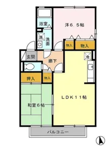 ラ・マーシャ B棟【208号号室】の間取り