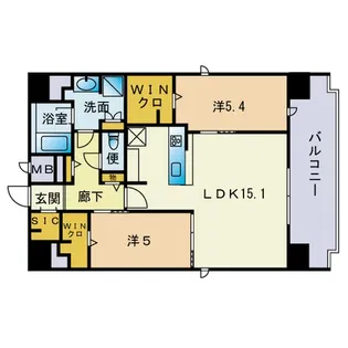 アトリオフラッツ大博町【12階】の間取り