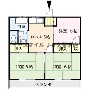 福寿コーポ【202号室】の間取り