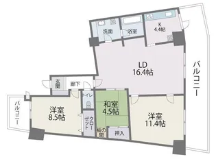 アイランドシティ・インフィニガーデン イースト棟【5階】の間取り