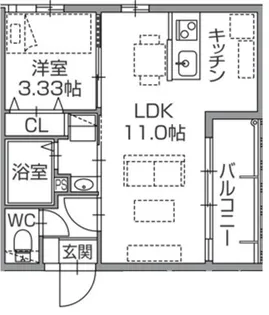 ラクラス南福岡South【3階】の間取り
