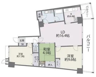 アイランドシティ・インフィニガーデン イースト棟【3階】の間取り