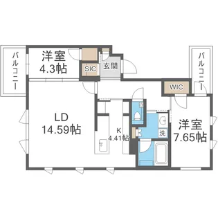 S-RESIDENCE平尾WEST【3階】の間取り