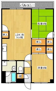 グランカーサ清蘭【5階】の間取り