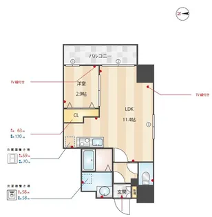 ウインステージ箱崎Ⅱ【12階】の間取り