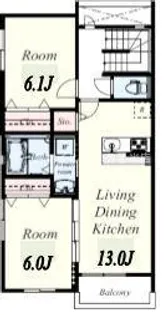 エクセラン朝妻【2階】の間取り