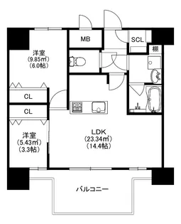 MODERN PALAZZO 博多デュオグランデWest【1101●号室】の間取り