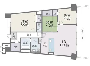 アイランドシティ・インフィニガーデン イースト棟【3階】の間取り