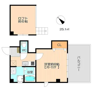 イル・グラッツィア渡辺通Ⅰ【2階】の間取り