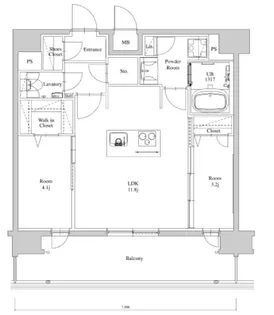 エンクレスト博多BRIGHT【12階】の間取り