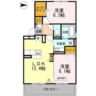 D-room笹丘【2階】の間取り