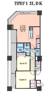 KDXレジデンス大濠ハーバービュータワー【5階】の間取り