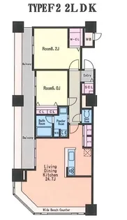 KDXレジデンス大濠ハーバービュータワー【16階】の間取り
