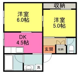 グレースタカツキ 1号棟【404号室】の間取り