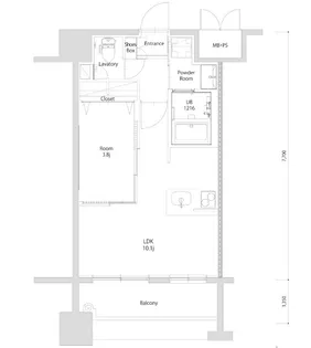 エンクレスト博多EXCEED【6階】の間取り