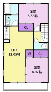 ハピネスさくら【2階】の間取り