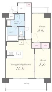 ピュアコットン矢部与【1階】の間取り