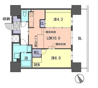 F・PARC GRANDMARK天神【9階】の間取り