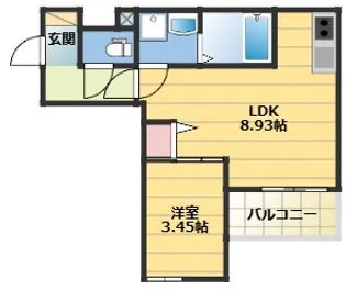 GAIA 櫛原【3階】の間取り