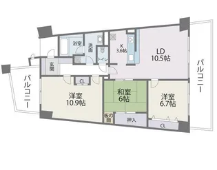 アイランドシティ・インフィニガーデン イースト棟【5階】の間取り