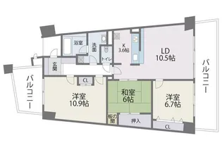 アイランドシティ・インフィニガーデン イースト棟【13階】の間取り