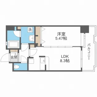 アスピーテ渡辺通【4階】の間取り