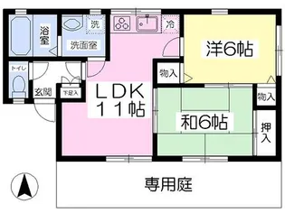 ドエリング朝妻【205号室】の間取り