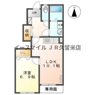 サニーハウス三春【102号室】の間取り