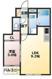 The Trinity 東櫛原【1階】の間取り